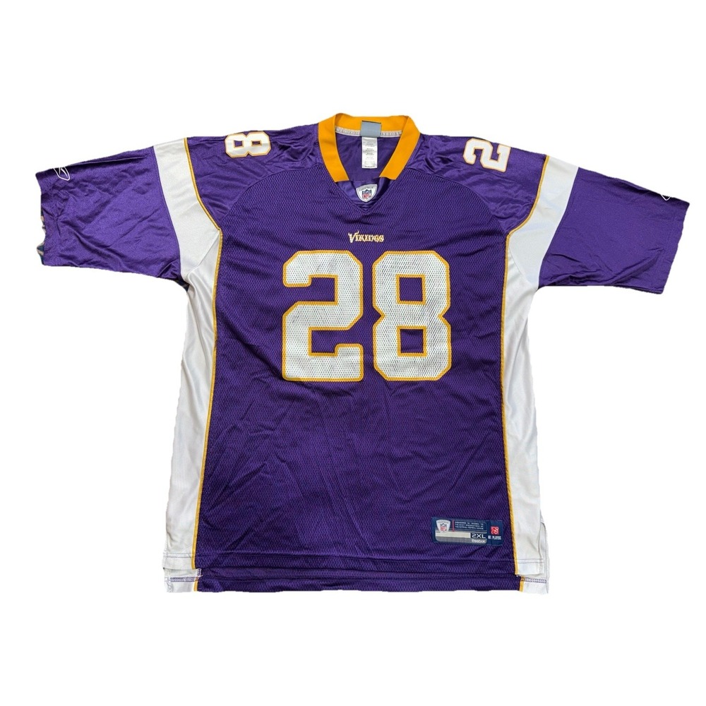 Minnesota Vikings Football Jersey Mens 2XL Purple NFL Peterson 28 Reebok